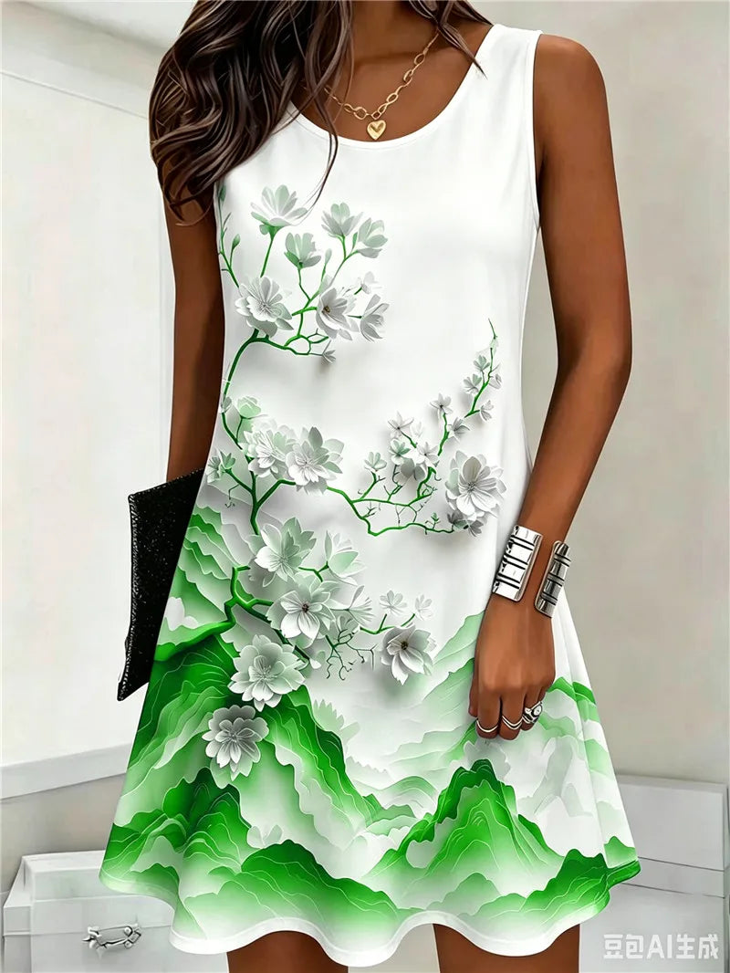 Mini Sleeveless Floral Print Dress | OWNLUXE