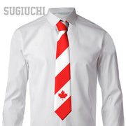 Canada Flag Emblem Neck Tie – Slim Plaid Tie for Wedding, Business & Canada Day