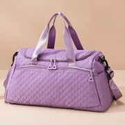 Oxford Diamond Lattice Travel Tote – Stylish Weekender with Distinctive Pattern