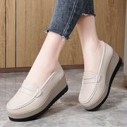 Women's Suede Platform Loafers - Slip-on Flats | OWNLUXE