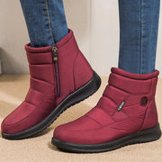 Winter Ankle Snow Boots - Women's Plush-Lined Zip Boots