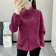 Women's Leopard Print Fleece Jacket – Warm Zipper Coat
