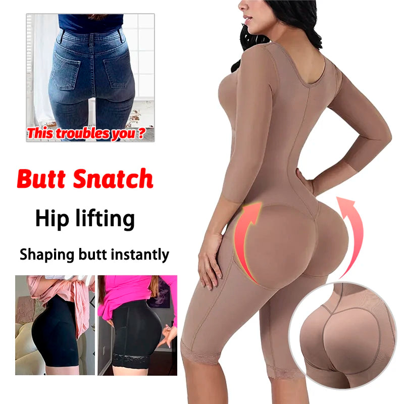 Full Body Colombian Shapewear Bodysuit - High Compression with Arm Slimming