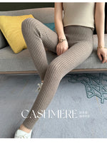Load image into Gallery viewer, Women's 100% Cashmere Leggings - High Waist Thermal Knitted Pants
