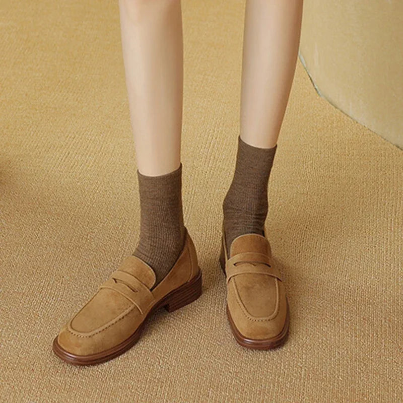 Women's Leather Vintage Loafers (Coffee) – Shop at OWNLUXE