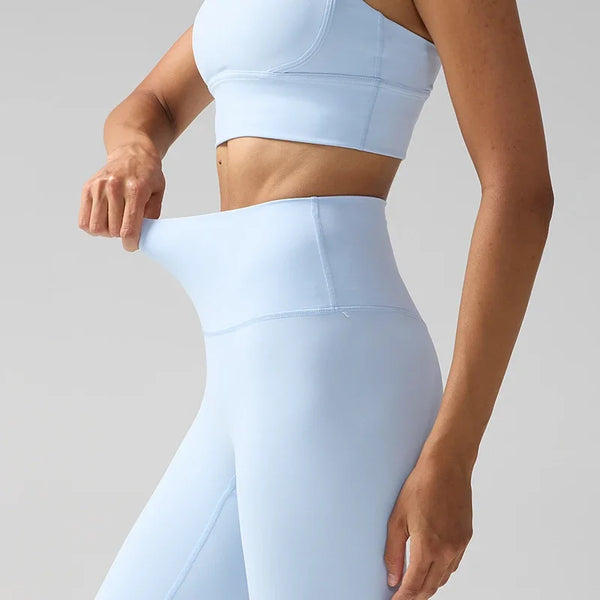 Women's High Waist Leggings (Fog Blue) | OWNLUXE