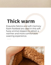 Cute Bear Fluffy Slippers – Warm Plush House Shoes