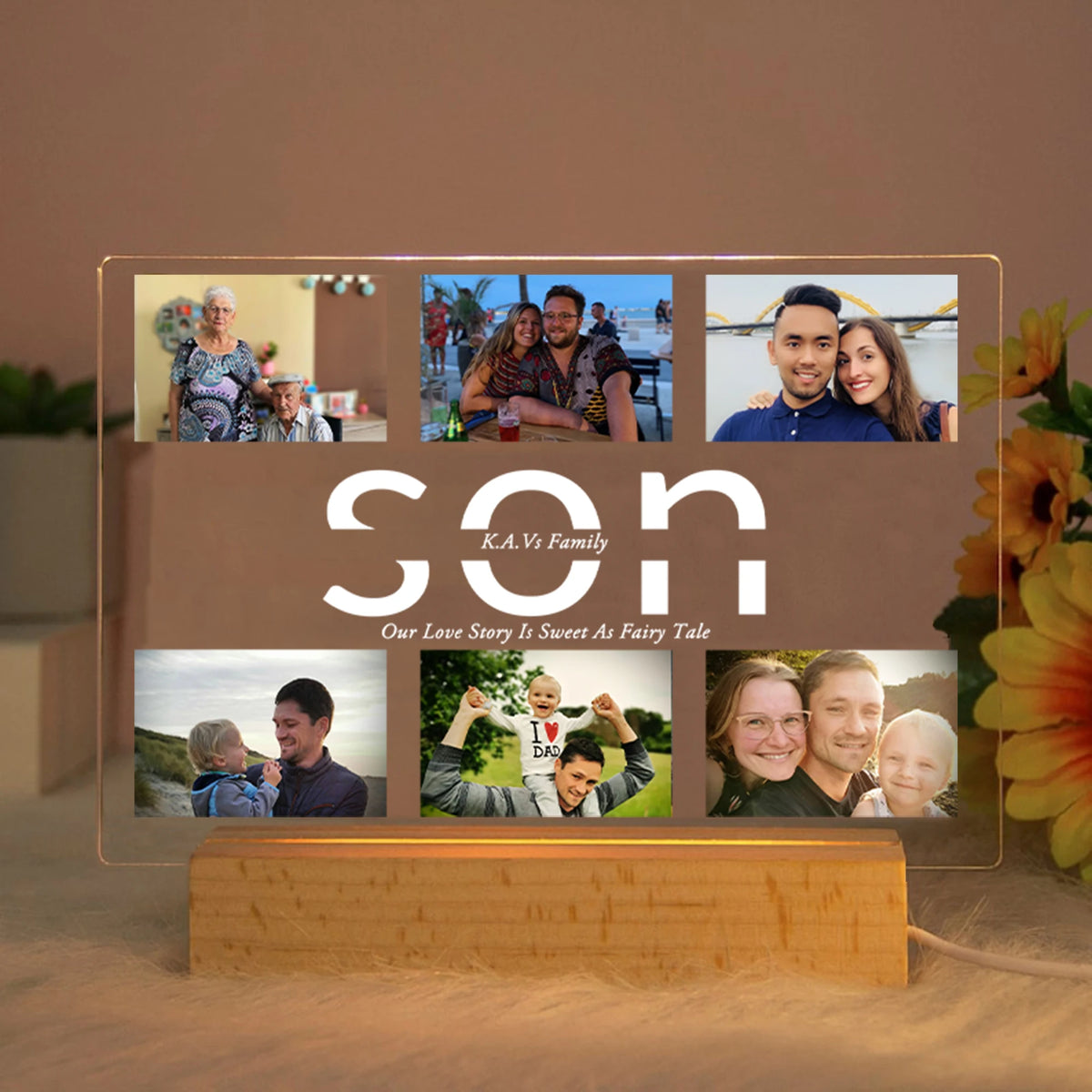 Custom Acrylic Lamp Personalized Photo Text Bedroom | OWNLUXE
