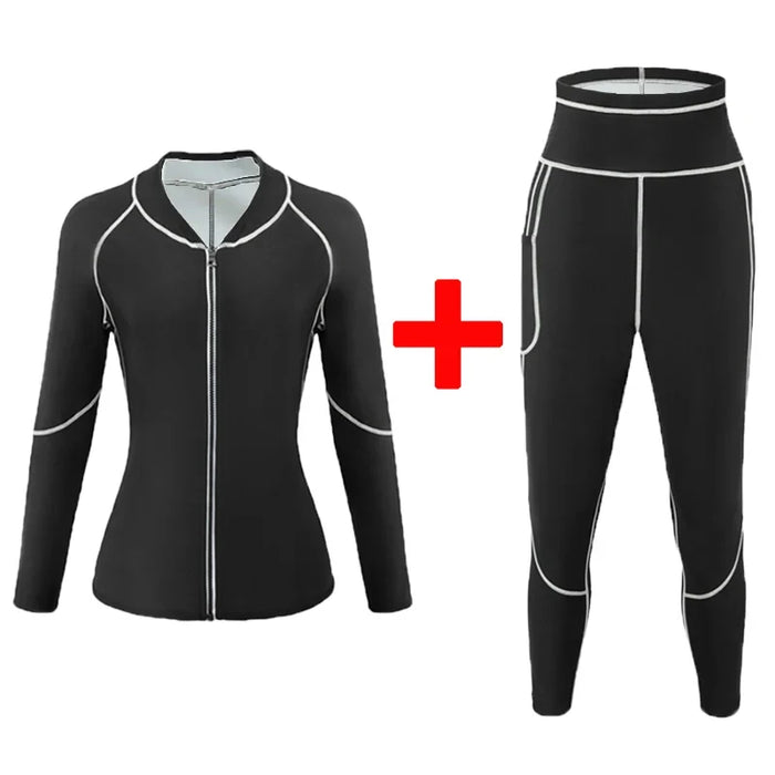Sauna Sweat Suit Set – Waist Trainer Jacket & Leggings | OWNLUXE