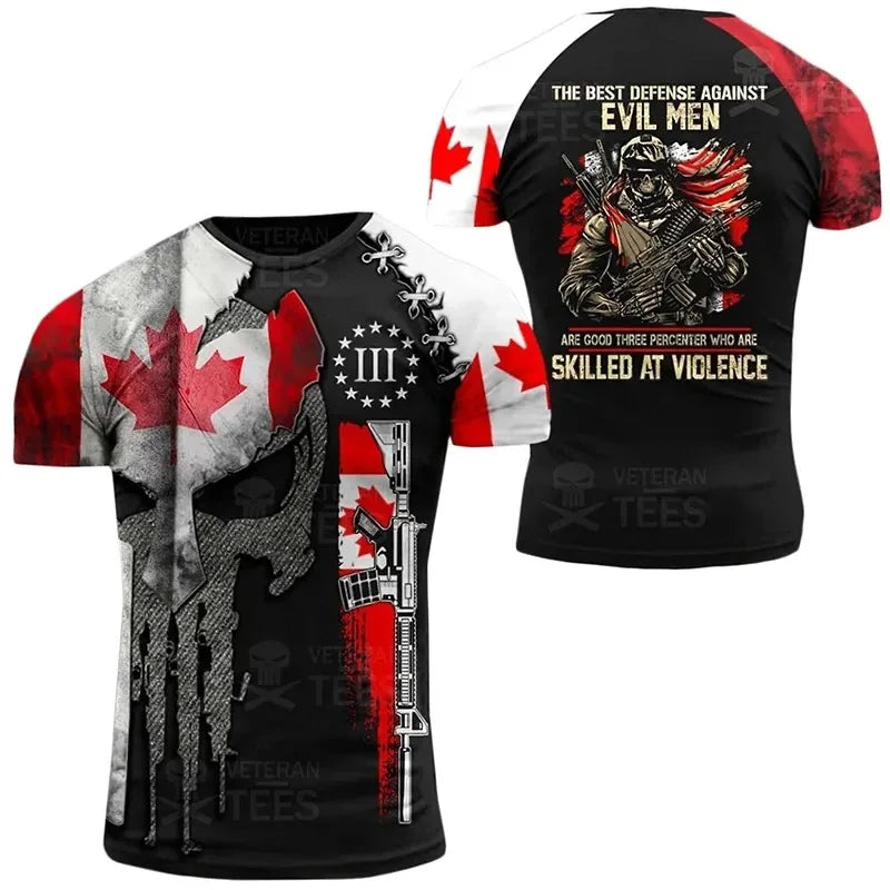 Canada Camouflage Men T Shirt ARMY VETERAN Combat Tops 3D Military Camo Canadian Soldiers T-shirt Beige Field Women Short Sleeve