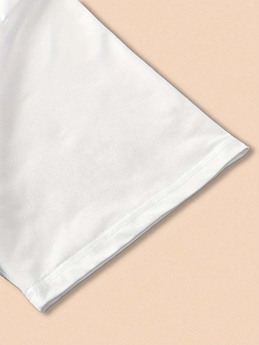 Women's Short Sleeve V-Neck T-Shirt (White) | OWNLUXE