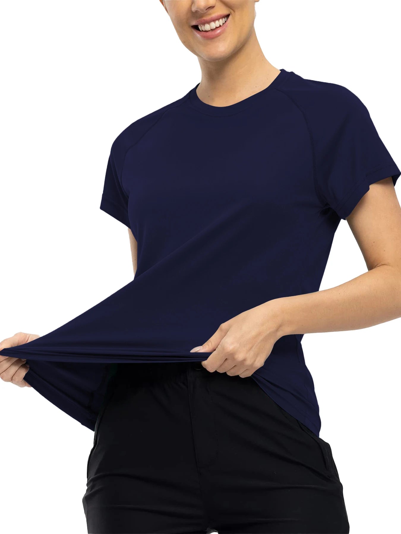 Quick-Dry Short-Sleeve Round-Neck Blouse | OWNLUXE