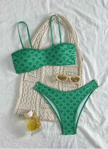 Printed Triangle Bikini Set | OWNLUXE