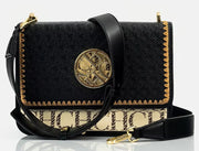 Letter Embossed Shoulder Bag - Luxury Party Handbag