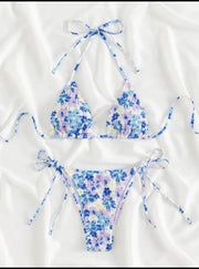High Waist Halter Floral Bikini | OWNLUXE