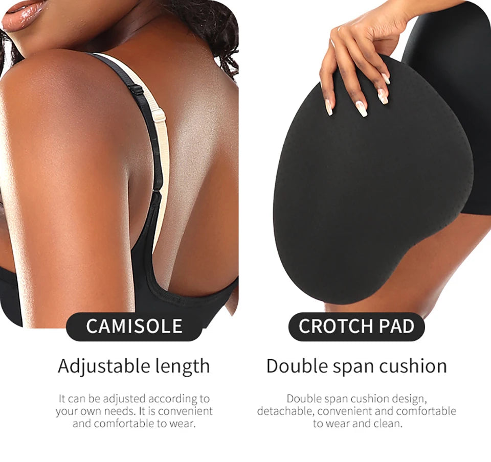 Butt Lifting Hourglass Shapewear Bodysuit with Hip Pads