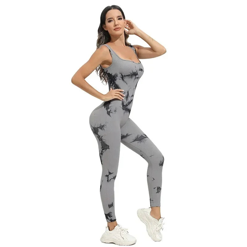 Women's High-Waist Printed Jumpsuit – Sporty, Stylish & Comfortable