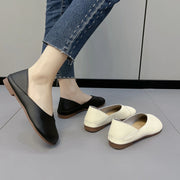 Women's Round Toe Leather Plus-Size Sneakers – Shop at OWNLUXE