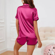 Women’s Short Sleeve Turn-Down Collar Pajama Set