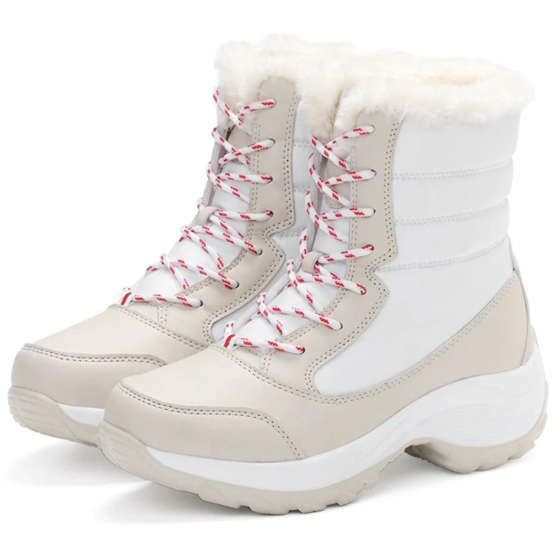 Chic Mid-Calf Winter Platform Boots with Plush Lining