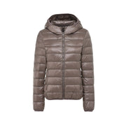 Women Hooded Short Puffer Jackets Arrivals 90 White Duck | OWNLUXE