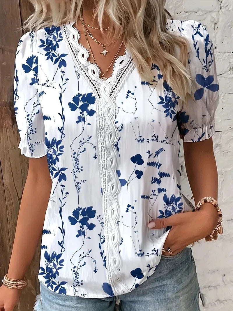 Women's V-Neck Striped Top | OWNLUXE