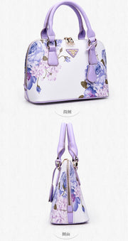 Fashion Elegant Shell Bag – Women's Flower Printing Tote Shoulder Crossbody
