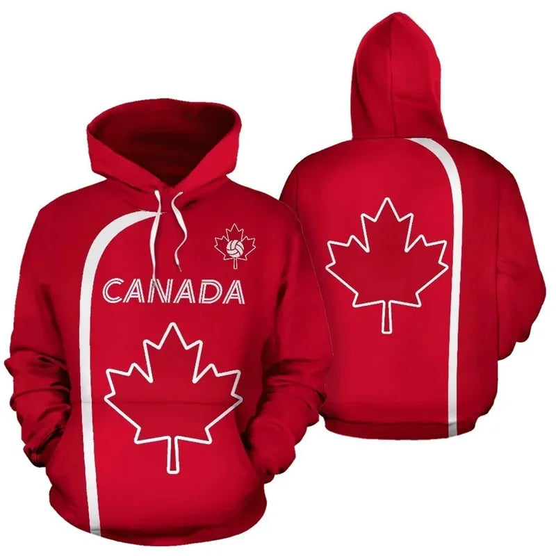 Fashion 3D Canada Natianal Flag Emblem Printed Hoodies | OWNLUXE