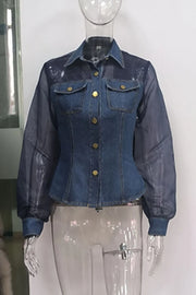 Women's Mesh Denim Vintage Top | OWNLUXE