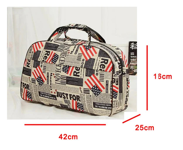 Women's PU Leather Travel Duffle Bag – Geometric Design Weekender