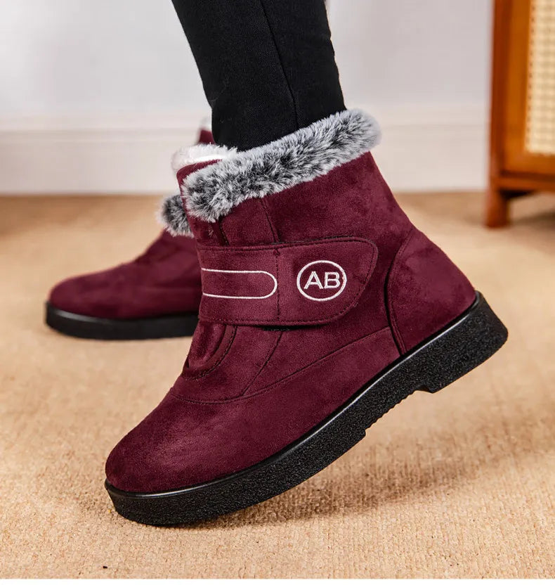 Warm Fur Ankle Boots - Women's Elegant Winter Snow Booties