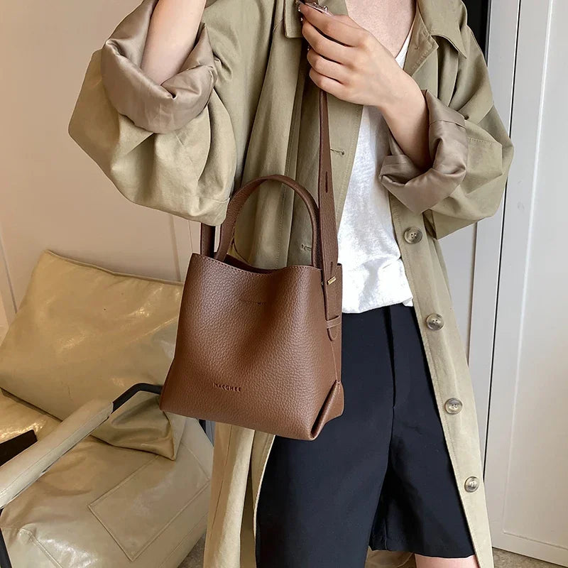 PU Leather Crossbody Bag (Brown) | OWNLUXE