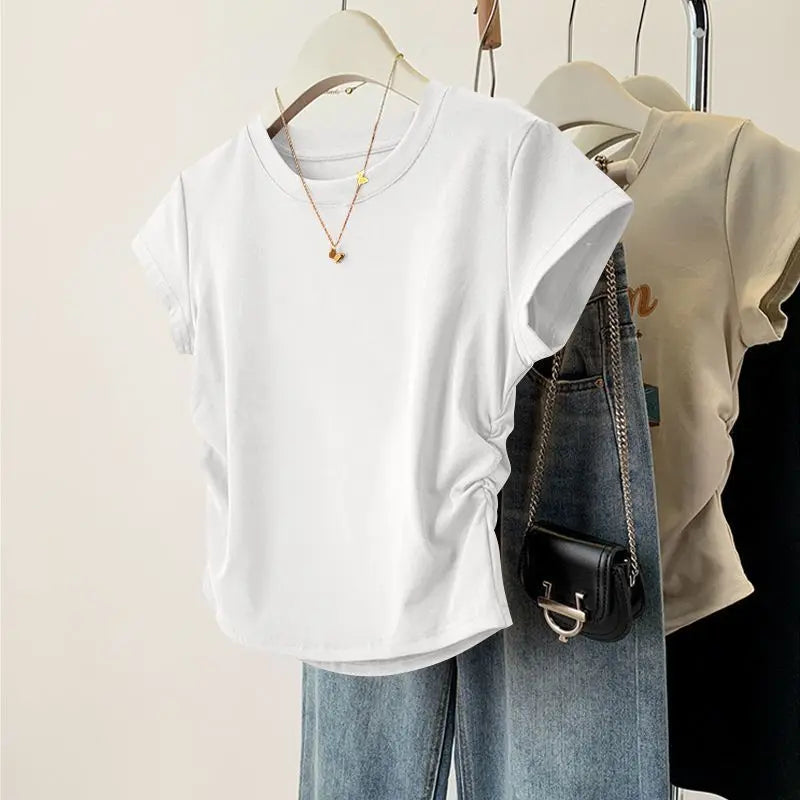 Slim-Fit Round-Neck Blouse | OWNLUXE
