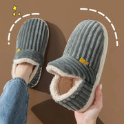 Evshine Winter Fur Plush Slippers – Soft Sole Home Shoes