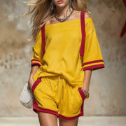 Women's Short Sleeve Two Piece Shorts | OWNLUXE