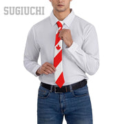 Canada Flag Emblem Neck Tie – Slim Plaid Tie for Wedding, Business & Canada Day