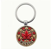 Retro Red Maple Leaf Keychain – Canadian Pride Bag Charm & Car Pendant