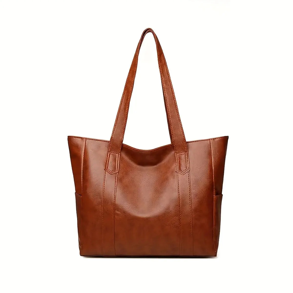 Vintage PU Tote Bag – Structured Casual Everyday Handbag