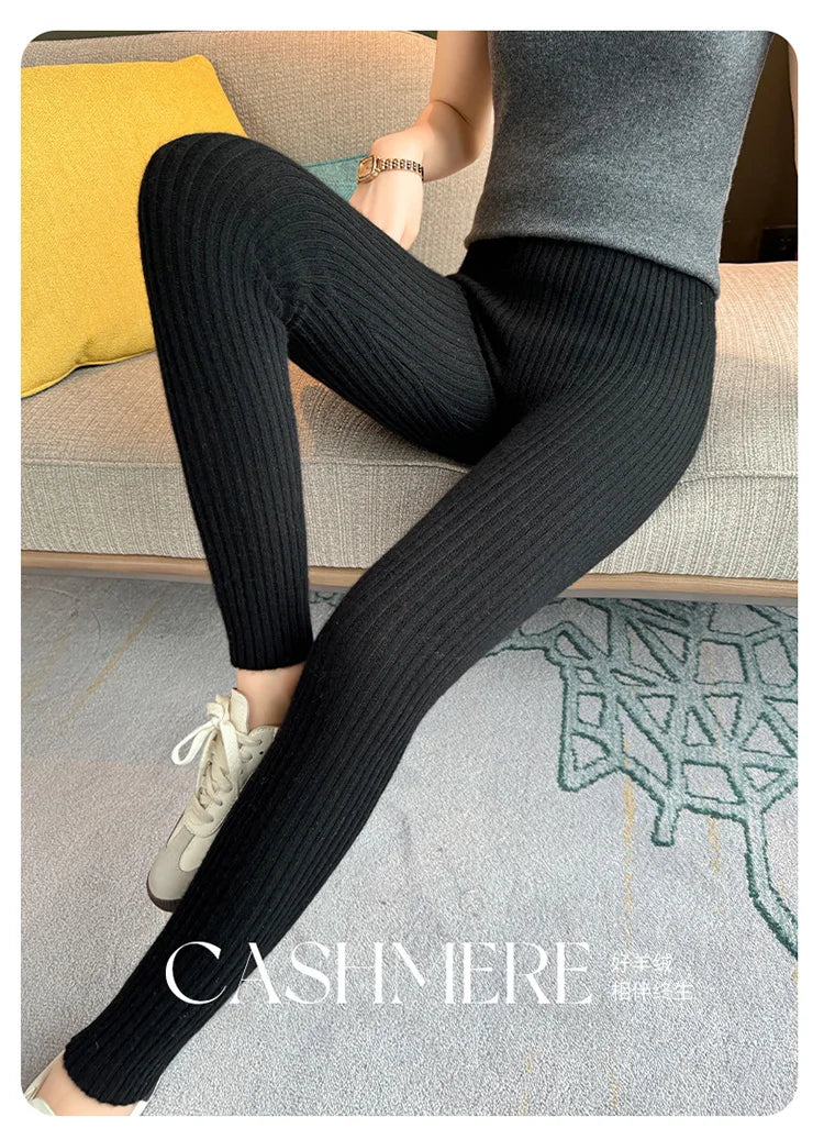 Cashmere Leggings – 100% Merino Wool High Waist
