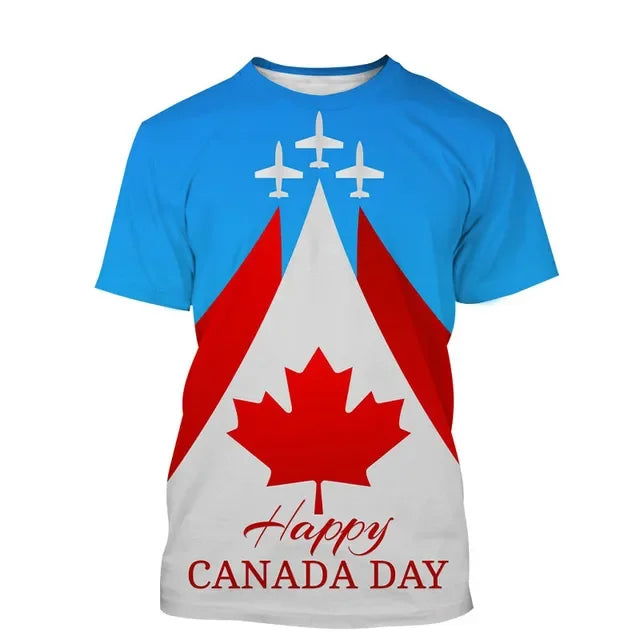 Canada Beaver T Shirt Canadian Flag Maple Leaf 3D Print Streetwear Man Woman O-Neck T-shirts Harajuku Tees Tops Kids Clothing
