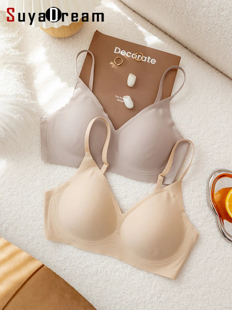 Seamless Wire-Free Silk Bra | OWNLUXE