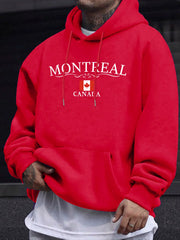 Montreal Canada Letter Print Sweatshirt – Casual Warm Hoodie Pullover | OWNLUXE