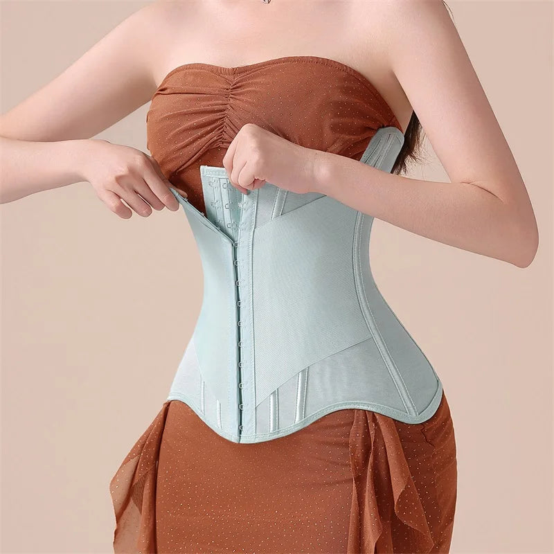 U-Shaped Waist Trainer Corset with Breast Lift - Steel Boned Shapewear