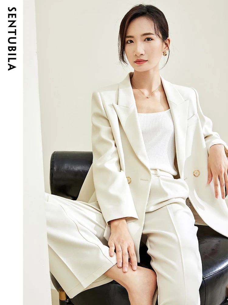 Relaxed Notched Blazer & Pleated Pant Set | OWNLUXE