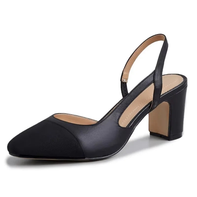 Women's Square Toe Leather Pumps | OWNLUXE