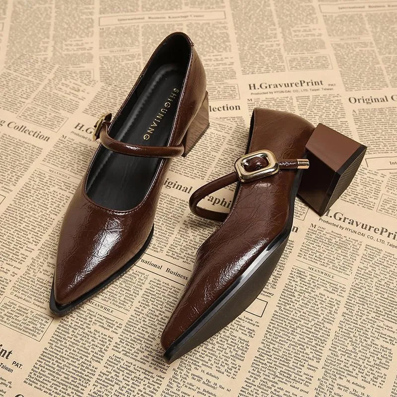 Pointed Toe Leather Retro Belt – Shop at OWNLUXE