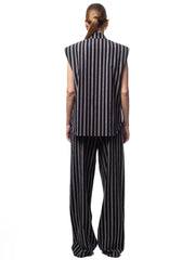 Women's Wide Leg Sleeveless Striped Pants | OWNLUXE