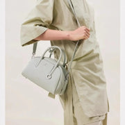 Split Leather Boston Bowling Bag - Compact Travel Crossbody Shoulder Bag | OWNLUXE