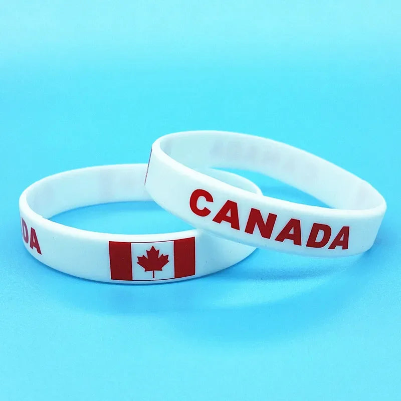 Canada Flag Silicone Bracelets - Eco-Friendly Wristbands 2-Pack
