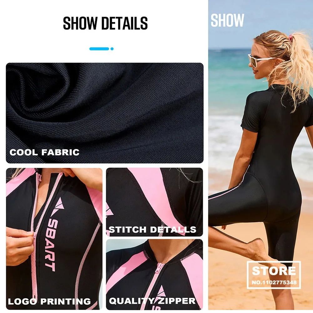 Women’s Full-Coverage Water Sports Wetsuit with Zip